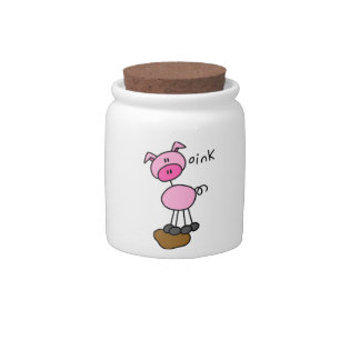 Stick Figure Pig T-shirts and Gifts Candy Jar