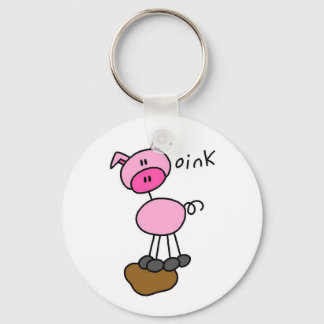Stick Figure Pig T-shirts and Gifts Keychain