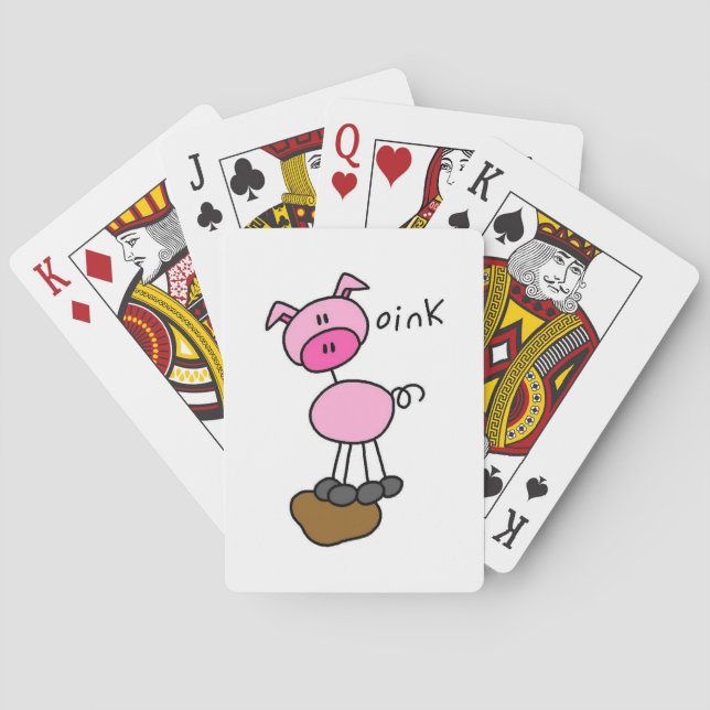Stick Figure Pig T-shirts and Gifts Poker Cards (Back)