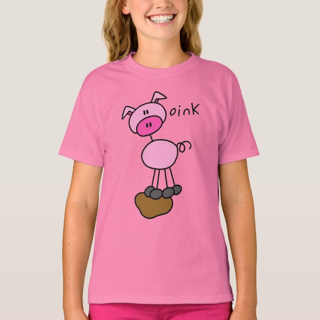 Stick Figure Pig Tshirts and Gifts (Front)