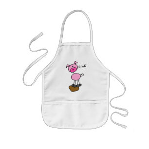 Stick Figure Pig Tshirts and Gifts Kids' Apron