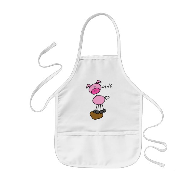 Stick Figure Pig Tshirts and Gifts Kids' Apron (Front)