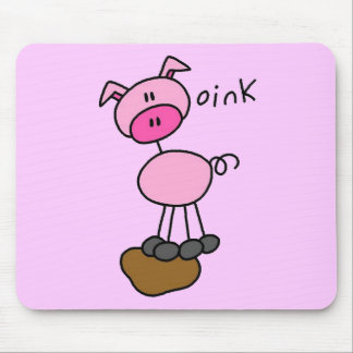 Stick Figure Pig Tshirts and Gifts Mouse Pad