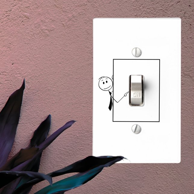 Stick Figure Pointing It Out Light Switch Cover (Creator Uploaded)