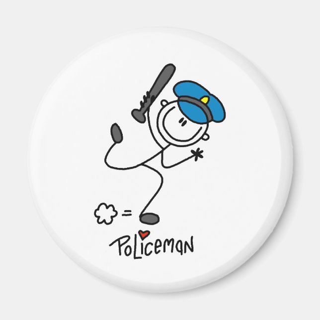 Stick Figure Police Officer Magnet (Front)