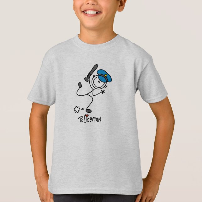 Stick Figure Police Officer T-Shirt (Front)