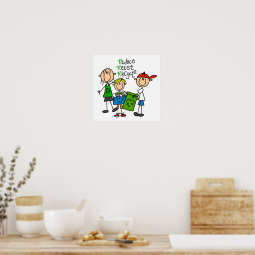 Stick Figure Reduce Reuse Recycle T-shirts Poster | Zazzle