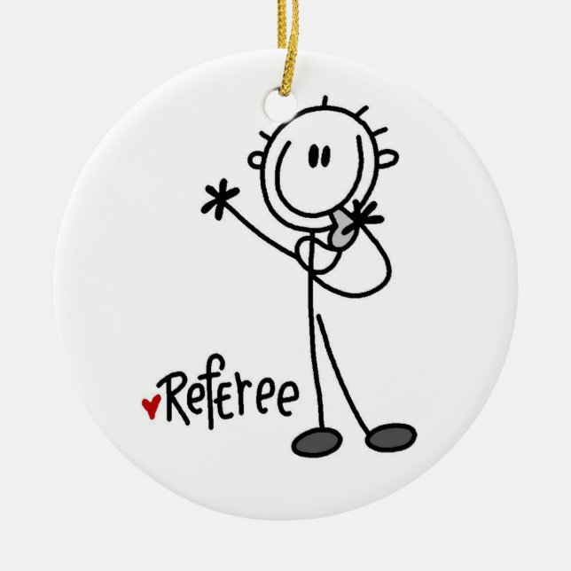 Stick Figure Referee T-shirts and Gifts Ceramic Ornament (Front)