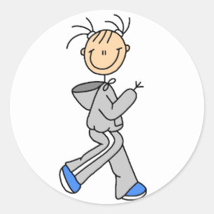 Stick Figure Running Sticker