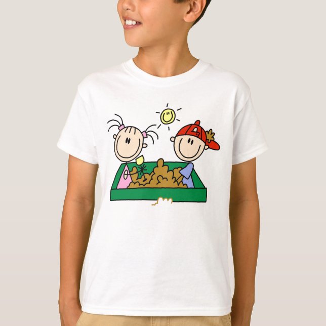 Stick Figure Sandbox Fun T-Shirt (Front)