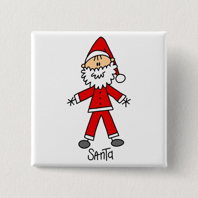Stick Figure Santa Claus Tshirts and Gifts Pinback Button (Front)