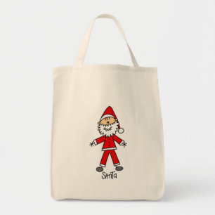 Stick Figure Santa Claus Tshirts and Gifts Tote Bag