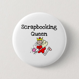Stick Figure Scrapbook Queen Pinback Button