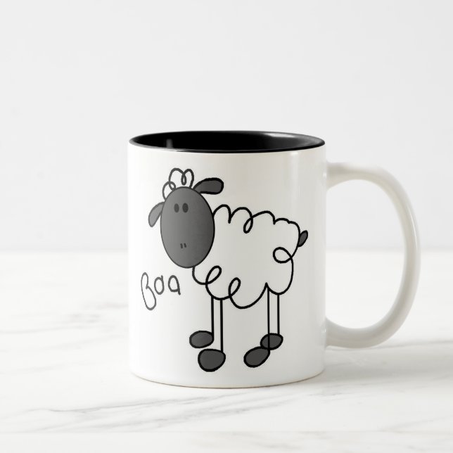 Stick Figure Sheep Mug (Right)