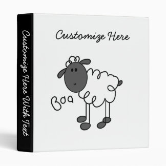Stick Figure Sheep T-shirts and Gifts Binder