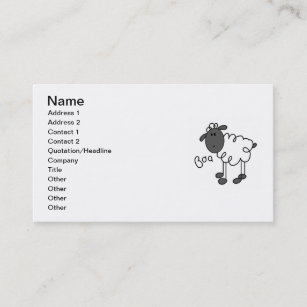 Stick Figure Sheep T-shirts and Gifts Business Card