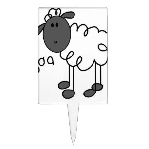 Stick Figure Sheep T-shirts and Gifts Cake Topper