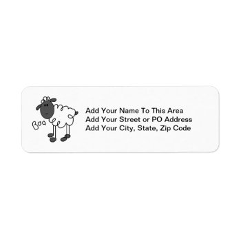 Stick Figure Sheep T-shirts And Gifts Label by stick_figures at Zazzle