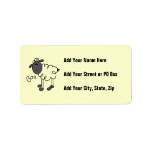 Stick Figure Sheep T-shirts and Gifts Label