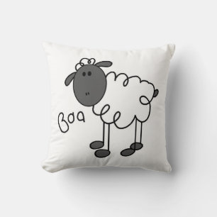 Stick Figure Sheep T-shirts and Gifts Throw Pillow