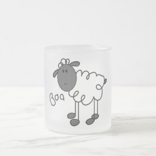 Stick Figure Sheep Tshirts and Gifts Frosted Glass Coffee Mug