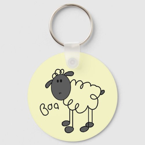 Stick Figure Sheep Tshirts and Gifts Keychain