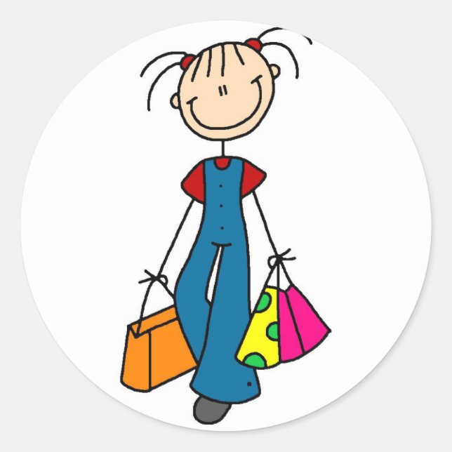 Stick Figure Shopping Sticker (Front)