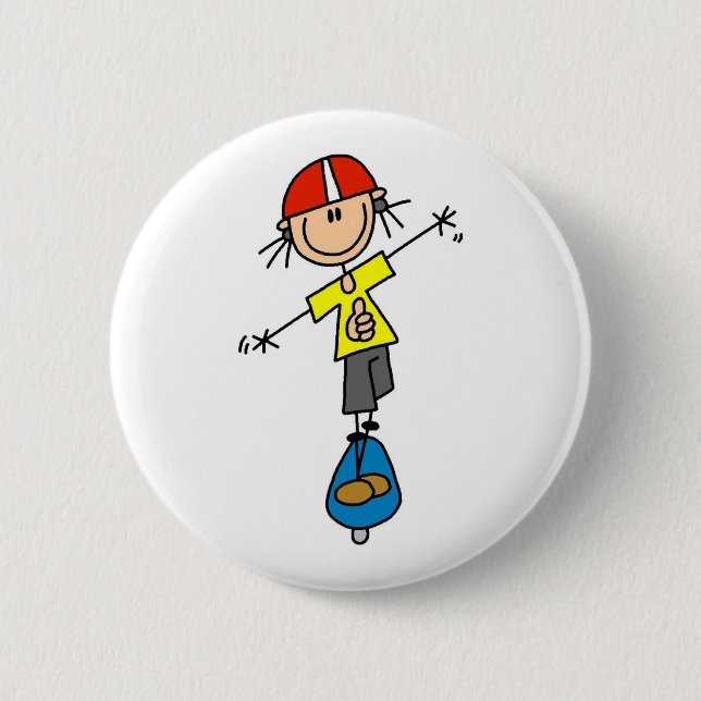Stick Figure Skateboarder Button (Front)