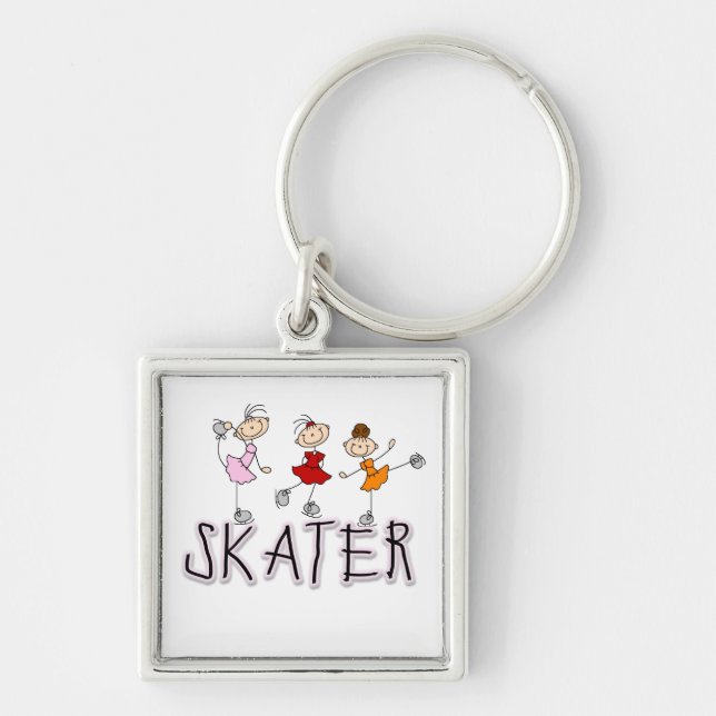 Stick Figure Skater Tshirts and Gifts Keychain (Front)