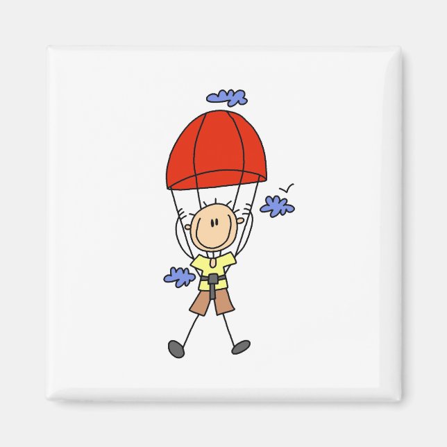 Stick Figure Sky Diver Magnets (Front)