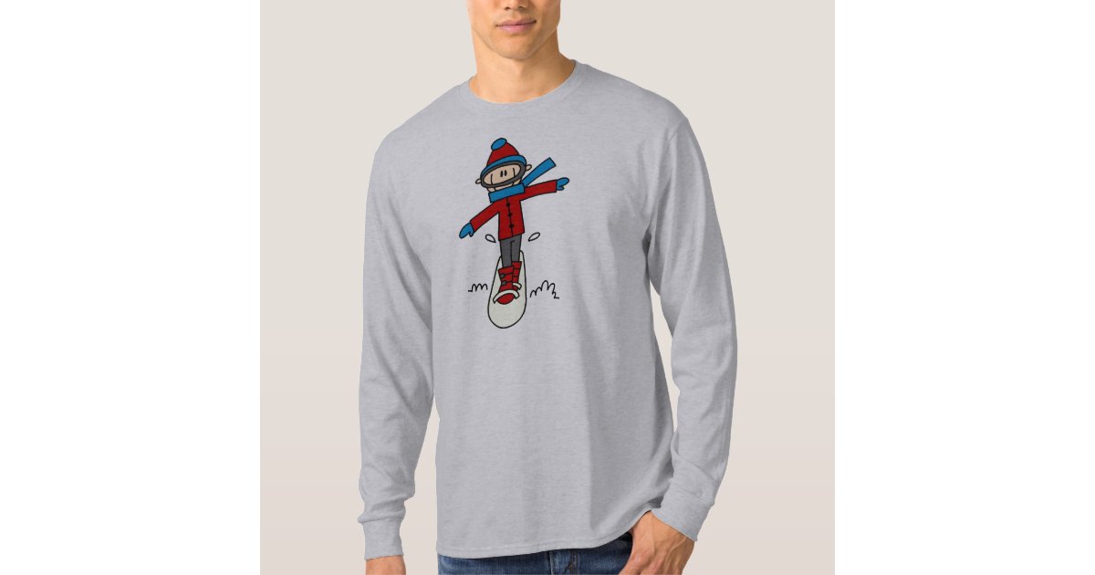 Stick Figure Snowboard T-shirt | Zazzle