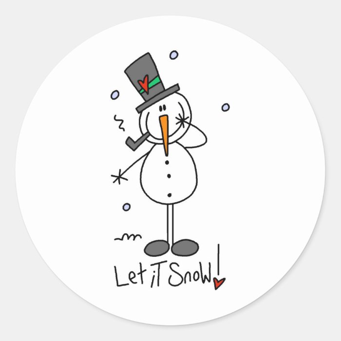 Stick Figure Snowman Stickers