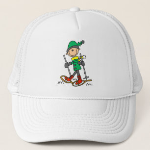 Stick Figure Snowshoeing Trucker Hat
