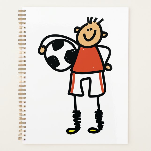 Stick Figure Soccer Boy Football Player Planner (Front)