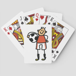 Stick Figure Soccer Boy Football Player Poker Cards