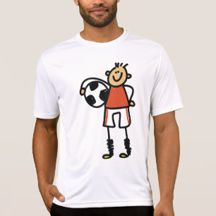 Stick Figure Soccer Boy Football Player T-Shirt