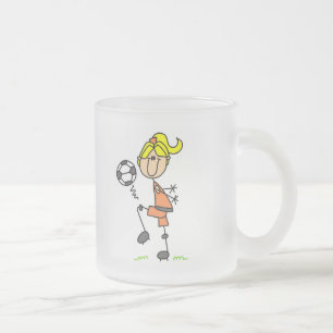 Stick Figure Soccer Tshirts and Gifts Frosted Glass Coffee Mug