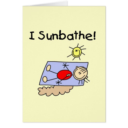 Stick Figure Sunbather Tshirts and Gifts Cards (Front)