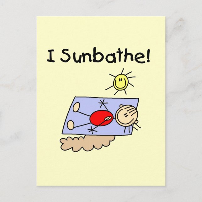 Stick Figure Sunbather Tshirts and Gifts Postcard (Front)