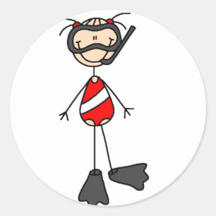 Stick Figure Swimming Sticker