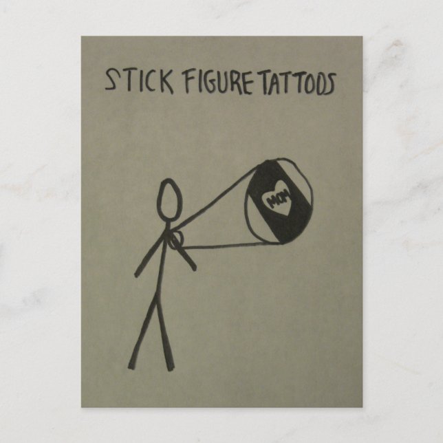 STICK FIGURE TATTOOS POSTCARD (Front)