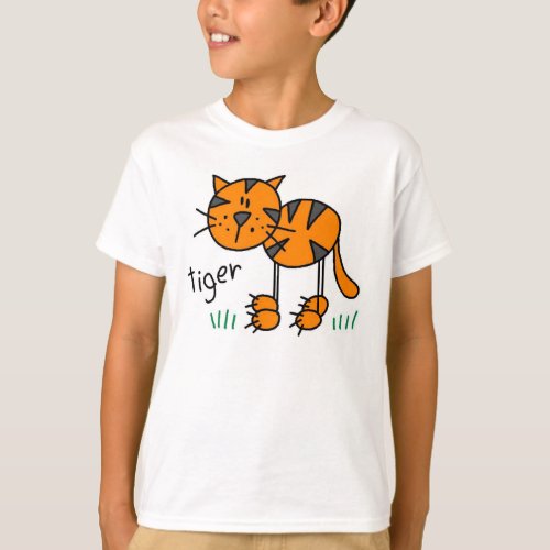 Stick Figure Tiger T_Shirt