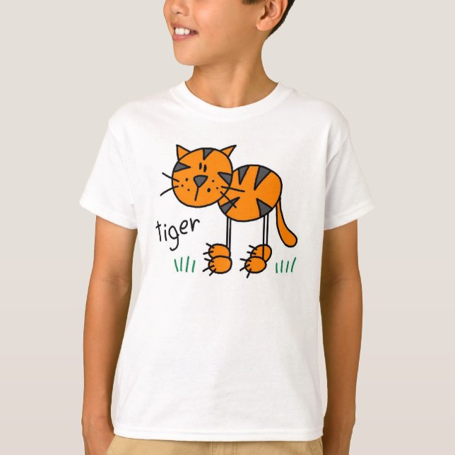 Stick Figure Tiger T-Shirt (Front)