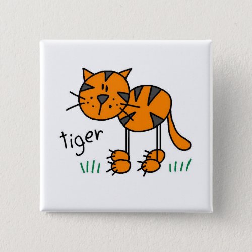 Stick Figure Tiger T_shirts and Gifts Button