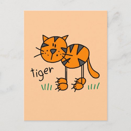 Stick Figure Tiger T_shirts and Gifts Postcard