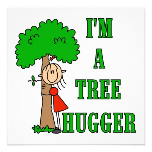 Stick Figure Tree Hugger T-shirts and Gifts 5.25x5.25 Square Paper ...