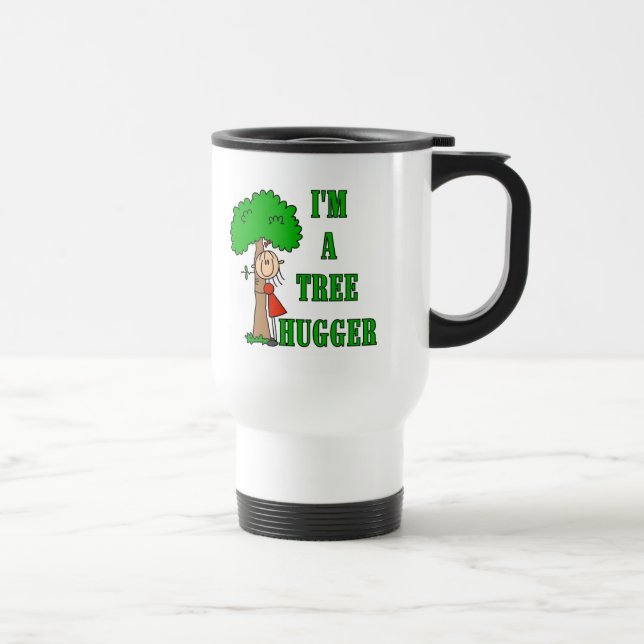 Stick Figure Tree Hugger T-shirts and Gifts Travel Mug (Right)