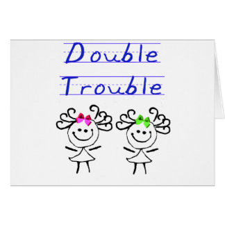 Stick Figure Twin girls Cards