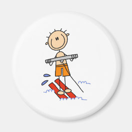 Stick Figure Water Skiing Magnets