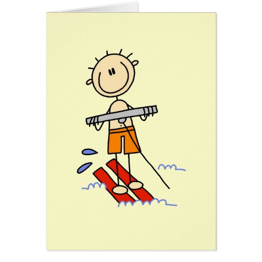 Stick Figure Water Skiing Tshirts and gifts (Front)